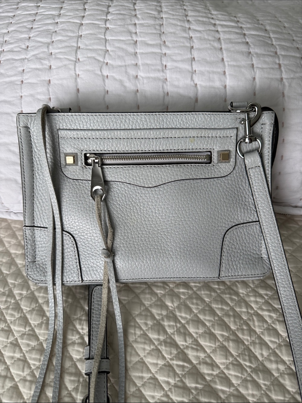 Gray Leather Rebecca Minkoff Crossbody Bag
